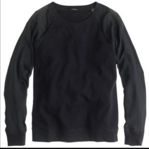 J. Crew Sheer Sleeve Sweatshirt Black